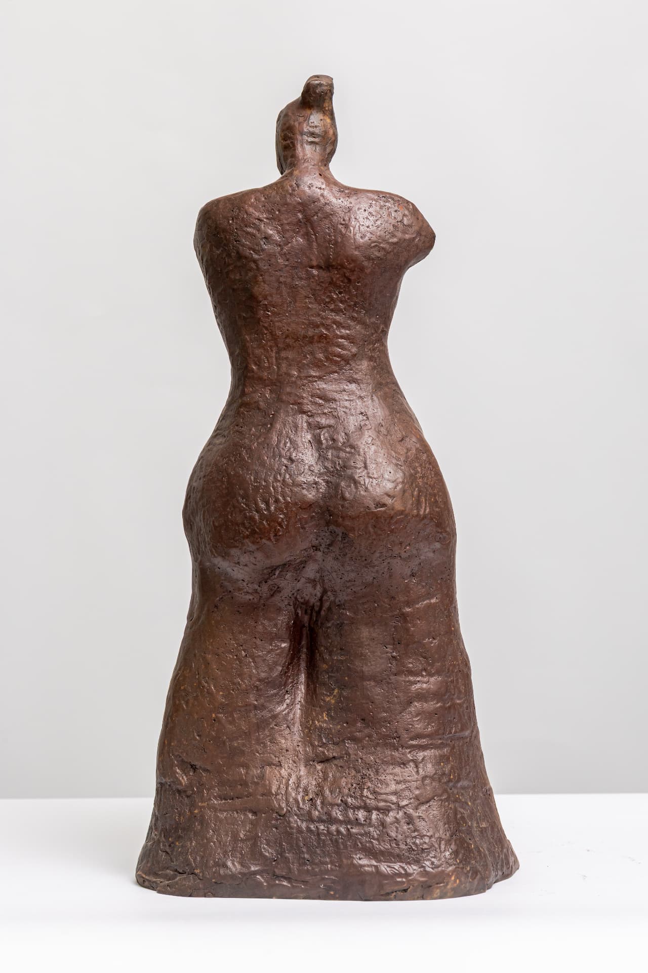Aset with Child, back view of standing bronze torso